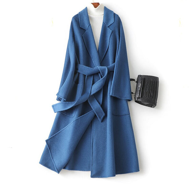 Cashmere Woollen Long coat | Fur Jackets Ladies | Trench coats - Memoriex