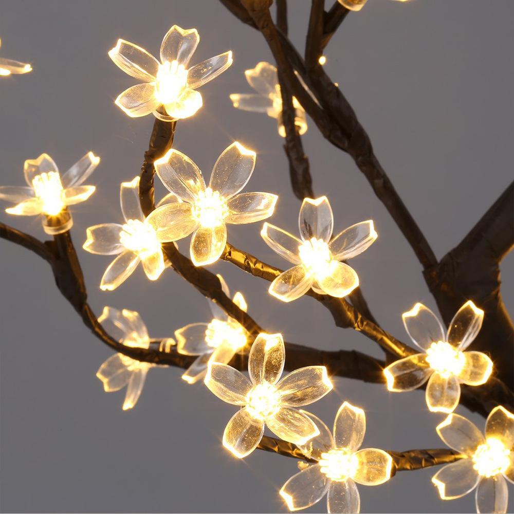 LED Crystal Cherry Blossom Tree Light Night Lights Table Lamp Christmas Fairy Wedding Decoration Lighting Luminarias de mesa