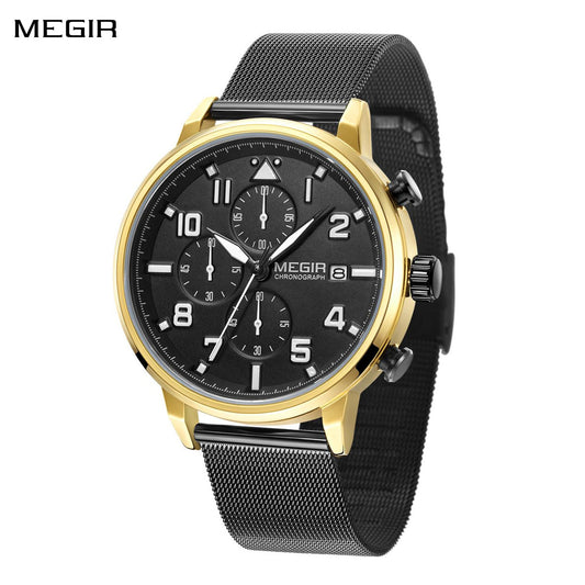 MEGIR Luxury Watches for Mens Casual Business Quartz Wrist Watch Calendar Date Man Clock Chronograph Relogio Masculino 2157-0