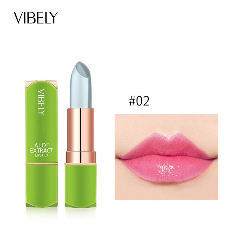 VIBELY Aloe Vera Moisturizing Moisturizing Warm Color Jelly Lipstick Lip Gloss Lip Care Lip Care Lip Balm Makeup - Memoriex 