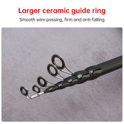 1.5 - 2.4M Telescopic Carbon Fishing Rod Rotary Baitcasting (8 - 25g) with Wooden Handle - Memoriex