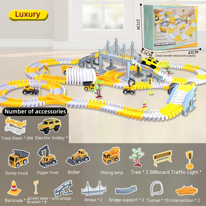 Electric toy track car wholesale children educational changeable track car small train track toy - Memoriex 