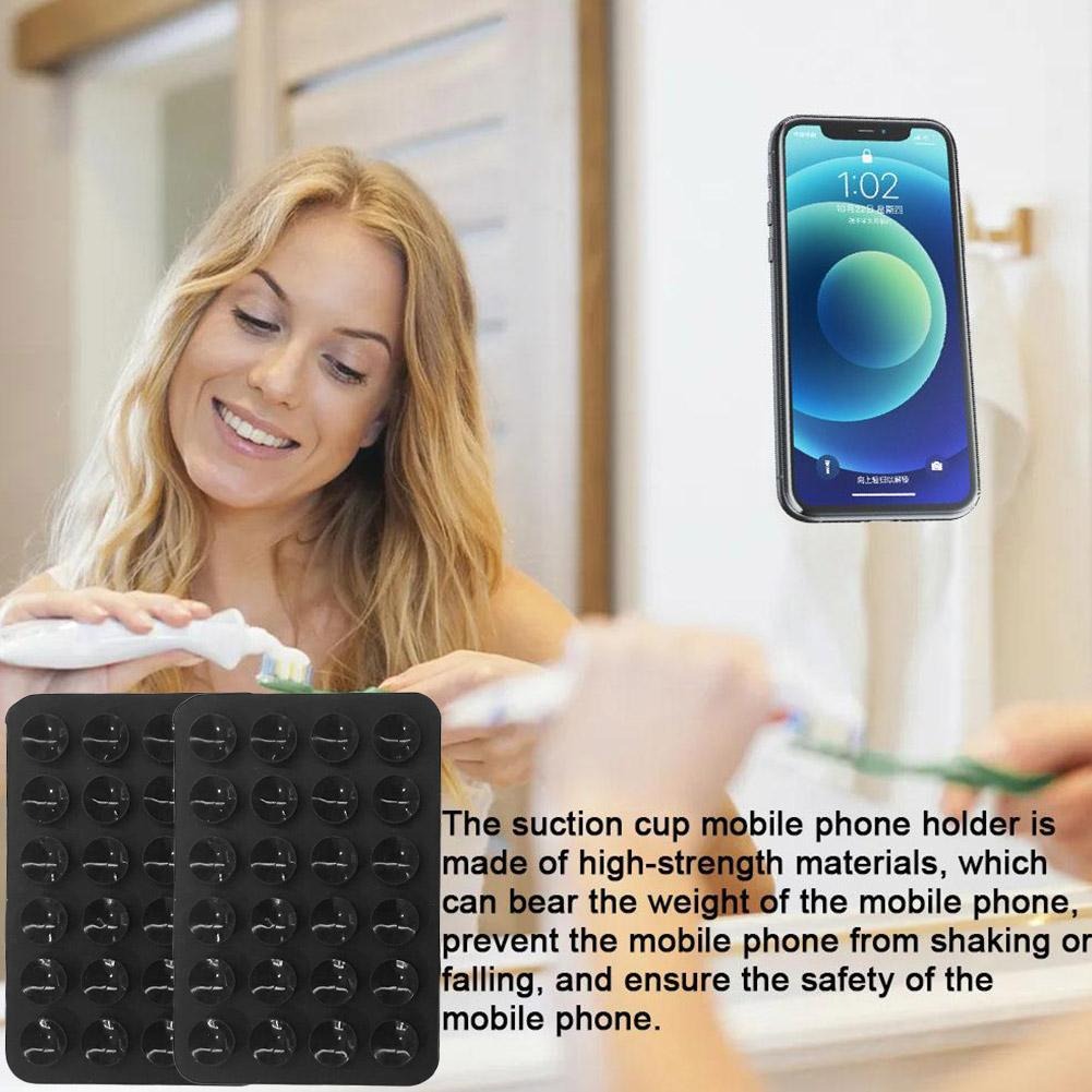 Thickened new mobile phone silicone suction cup 24 square suction cups mobile phone leather case silicone suction cup - Memoriex 