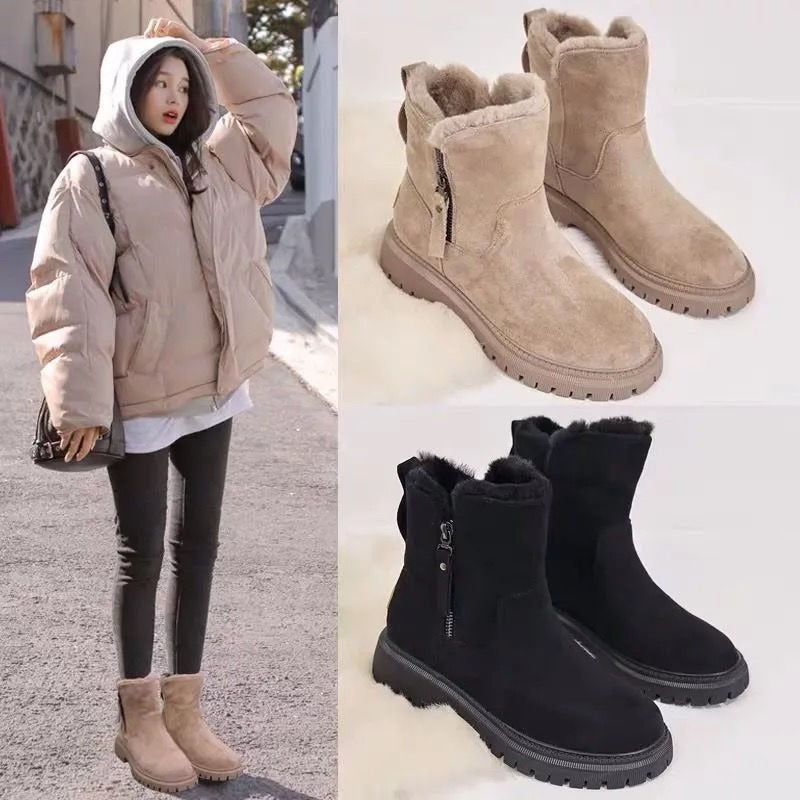 Women's snow boots winter cashmere women's shoes Warm boots cotton shoes women's boots - Memoriex 