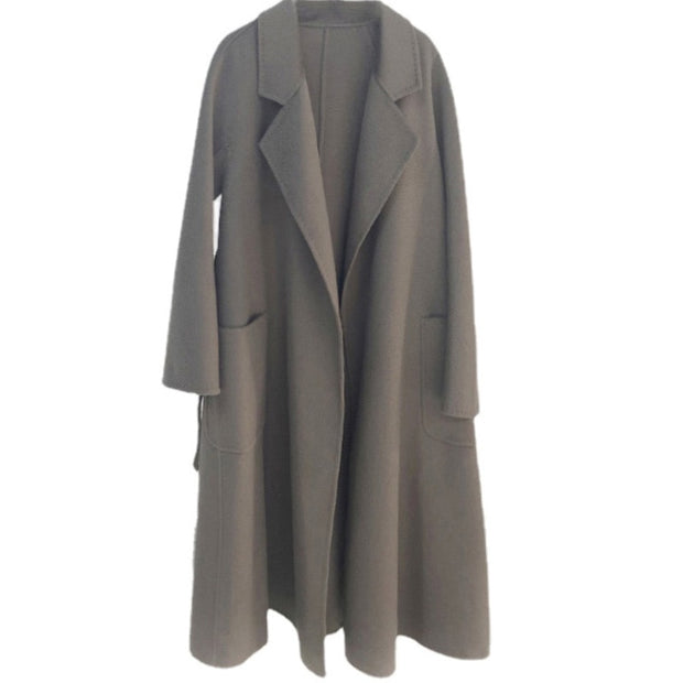 Cashmere Woollen Long coat | Fur Jackets Ladies | Trench coats - Memoriex