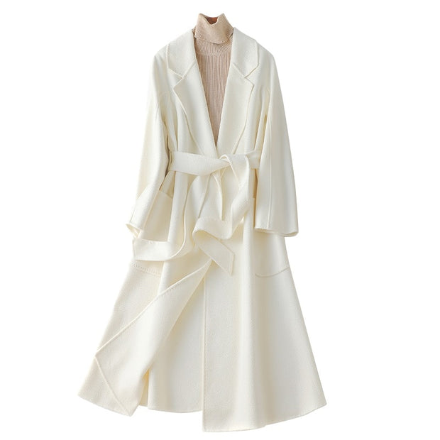 Cashmere Woollen Long coat | Fur Jackets Ladies | Trench coats - Memoriex