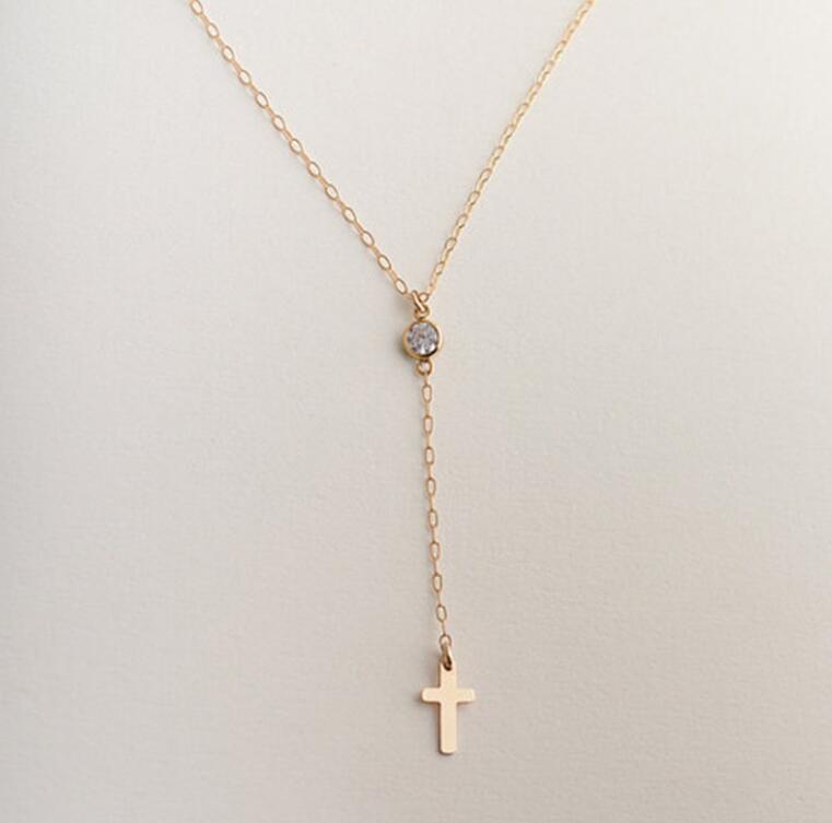 Small Gold Cross Pendant Necklace Women Girl Kids,Mini Charm Pendant - Memoriex 