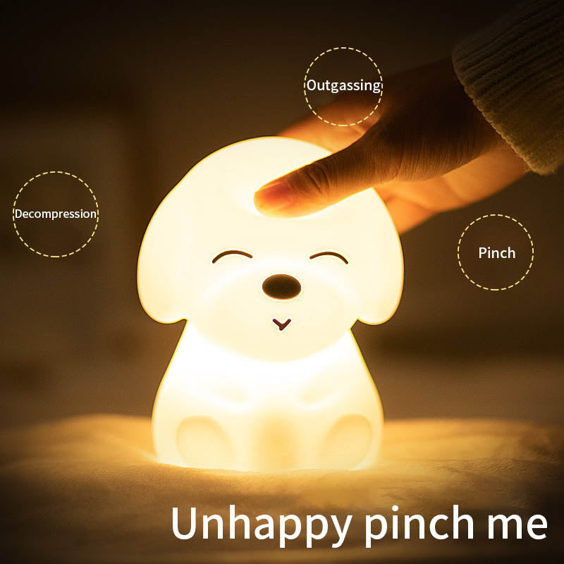 Small Milk Dog Silicone Pat Night Light New Led Light-Emitting Toy