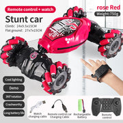 4WD RC Off Road Stunt Wheels Drift Car With Music Led Lights 2.4G Gesture Remote Control Spray 360 Rotating Climbing Car Toys - Memoriex 