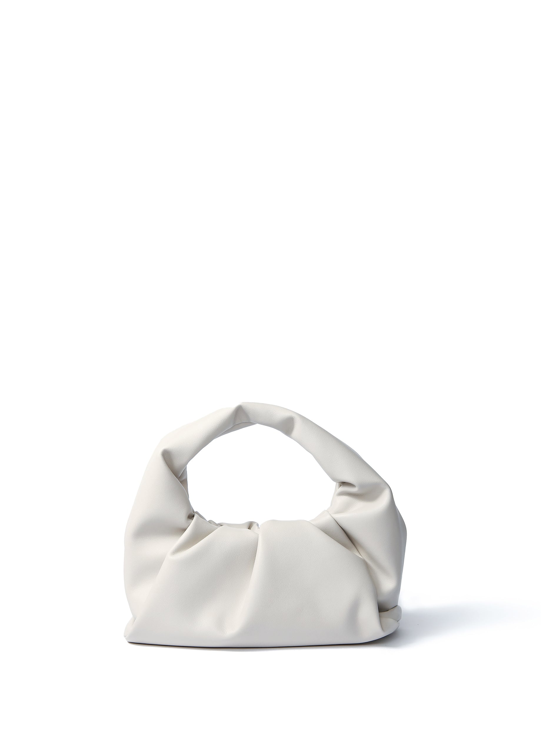 Marshmallow Croissant Bag in Soft Leather, White by Bob Oré-0