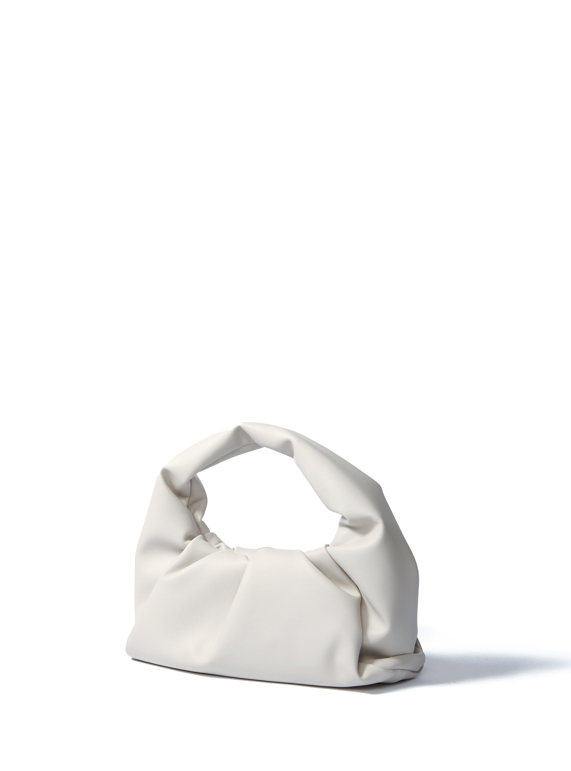 Marshmallow Croissant Bag in Soft Leather, White by Bob Oré-2