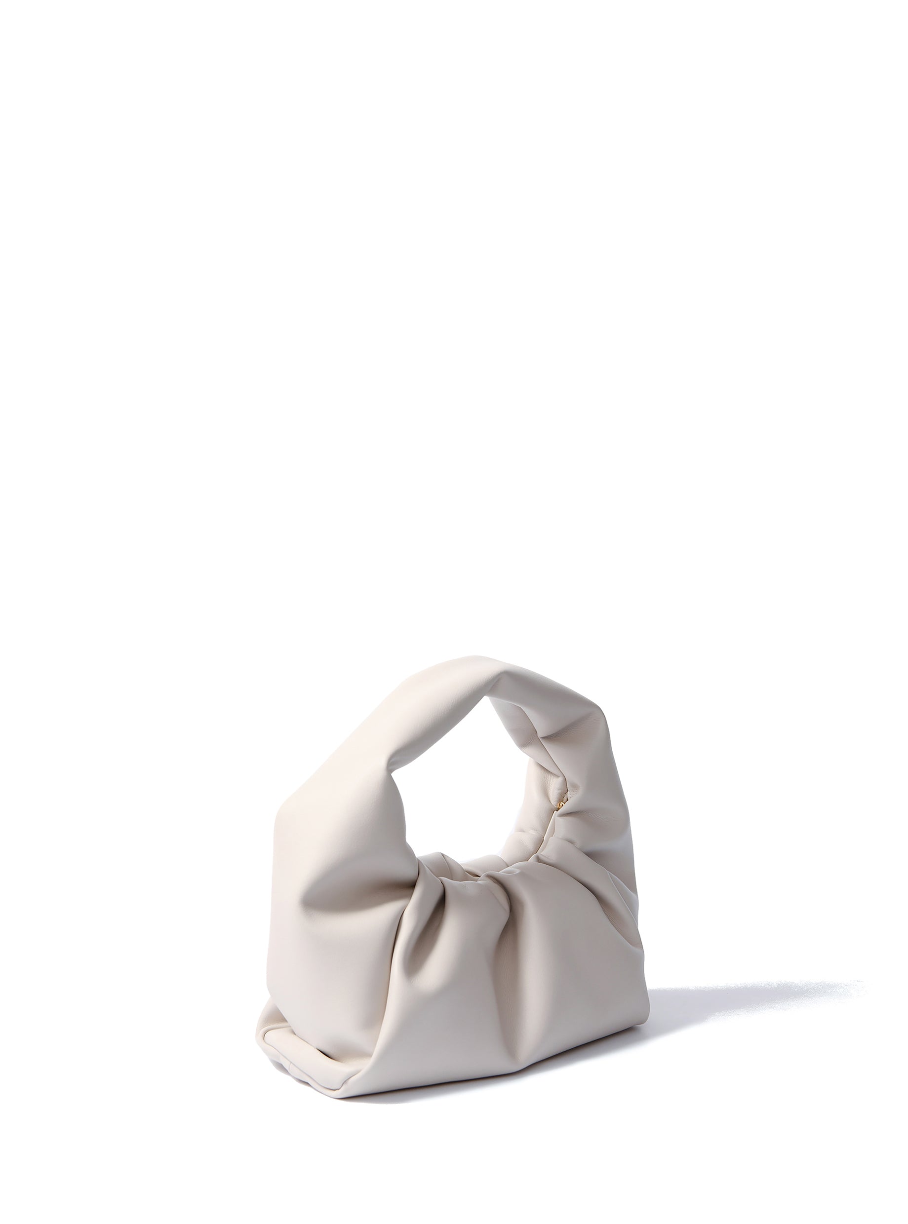 Marshmallow Croissant Bag in Soft Leather, White by Bob Oré-1