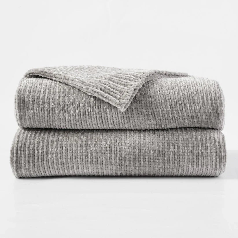 Textured Chenille Knit Throw Blanket-1