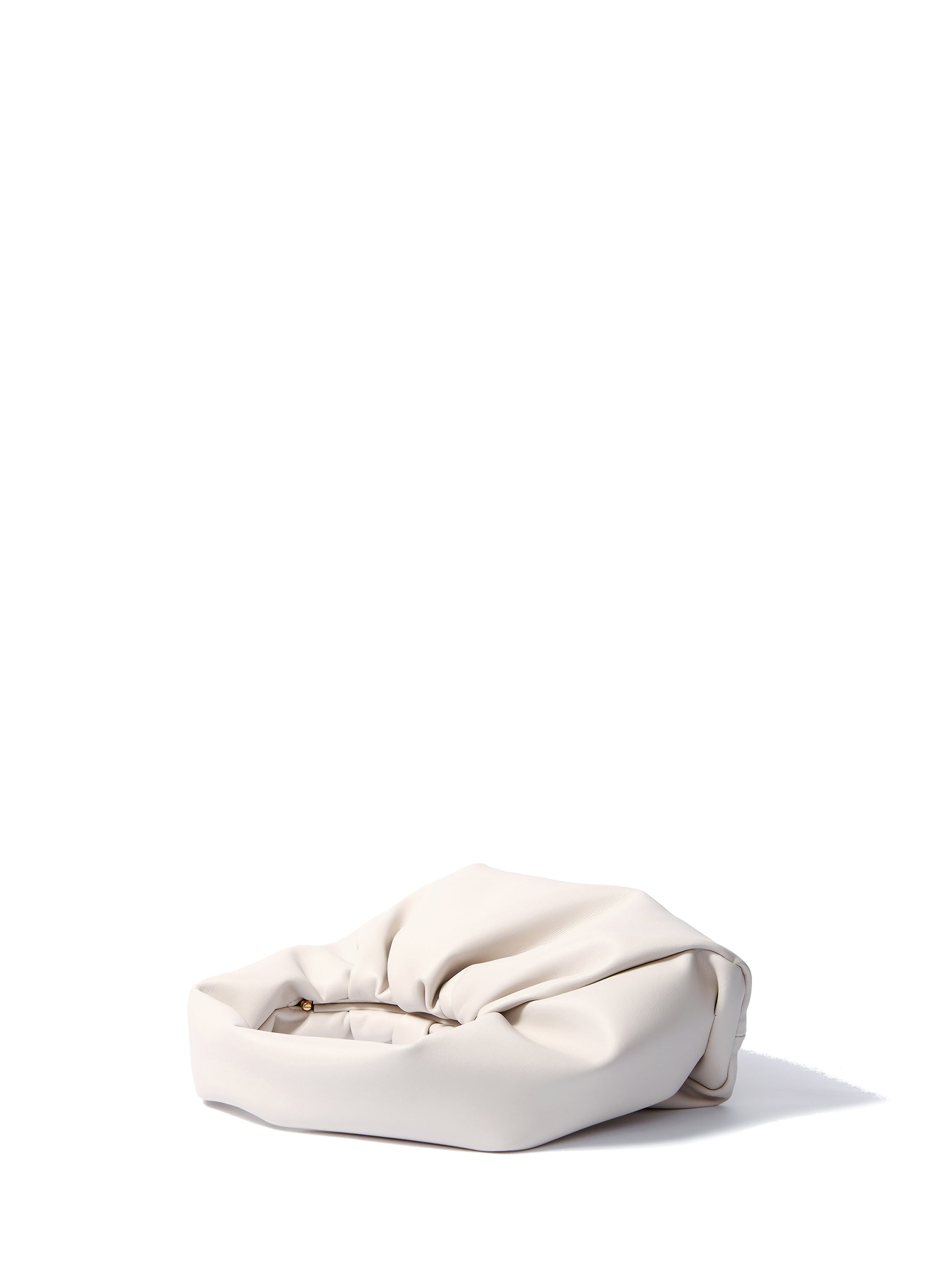 Marshmallow Croissant Bag in Soft Leather, White by Bob Oré-4