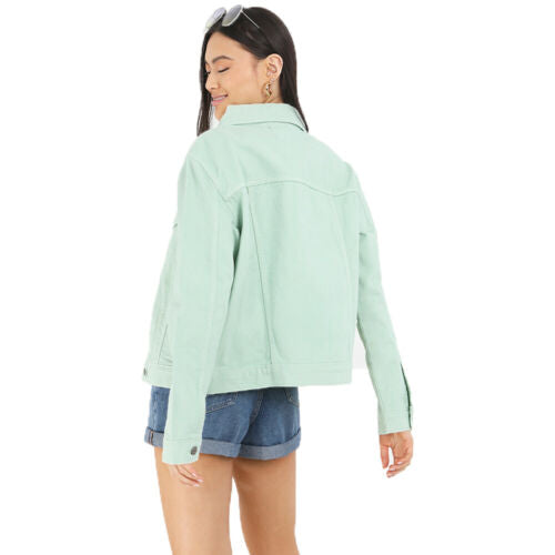 Ladies Brave Soul Blooms Denim Jacket-8