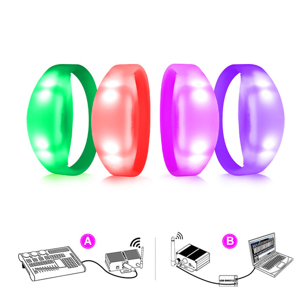 DMX512 LED Wristbands – 150-Pack Remote Control RGB Bracelets-0