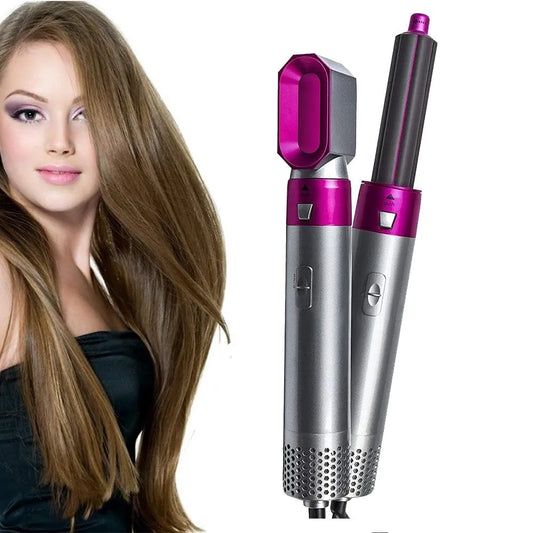 Vibe Geeks 5-in-1 Hot Air Brush Hair Volumizer Straightener and Curler-0