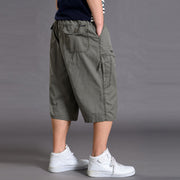 Men's shorts loose summer casual cropped pants thin workwear and mid length pants - Memoriex