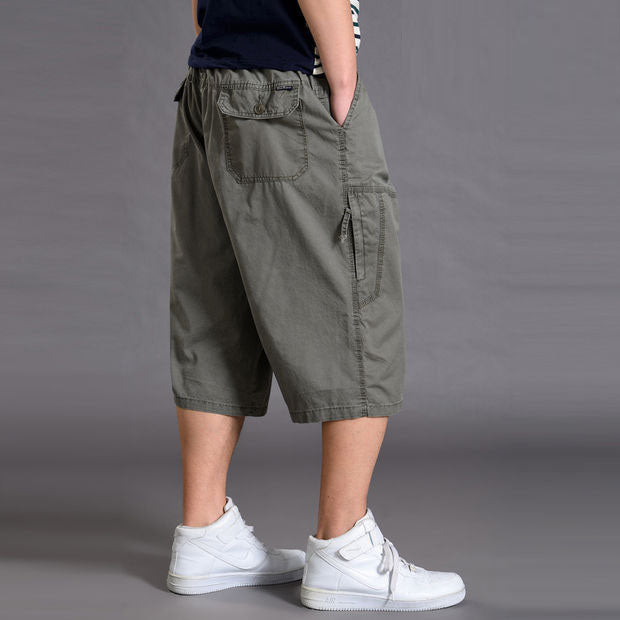 Men's shorts loose summer casual cropped pants thin workwear and mid length pants - Memoriex