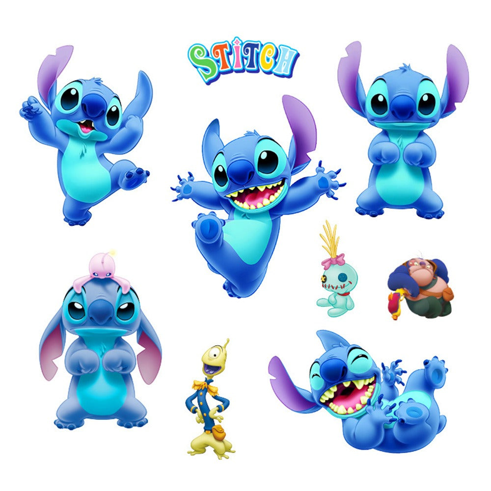 Stitch Children's Room Decoration Wall Stickers Self Adhesive Cartoon Stitch Broken Wall Baby Room Stickers