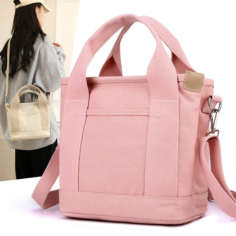 Canvas bag casual versatile shoulder bag ladies fashion commuter bag multi-function messenger bag trendy handbag - Memoriex 