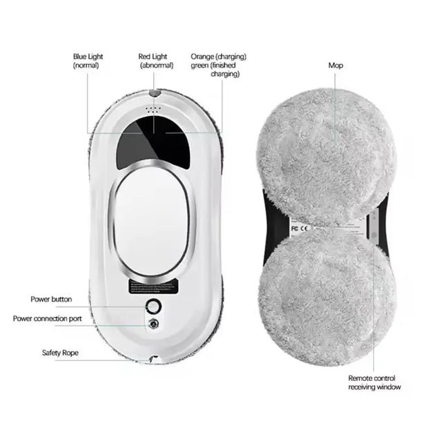 5600Pa Smart Window Cleaning Robot   Auto-Guided, Remote-Controlled Glass Cleaner for Home Use - Memoriex 