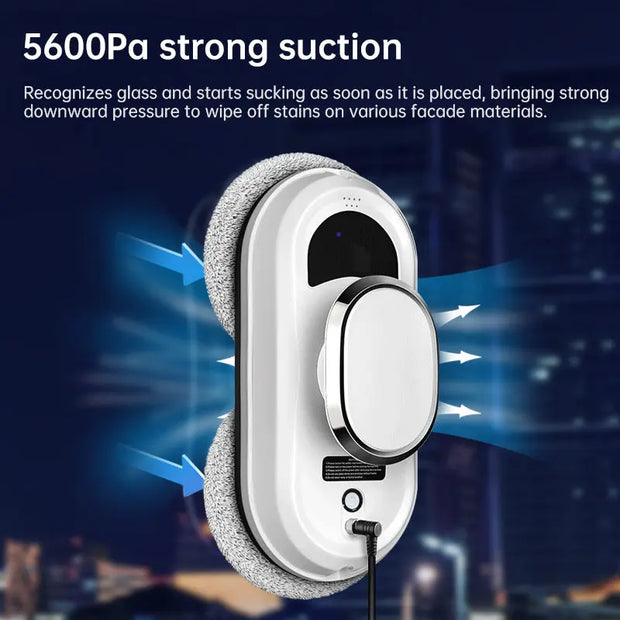 5600Pa Smart Window Cleaning Robot   Auto-Guided, Remote-Controlled Glass Cleaner for Home Use - Memoriex 