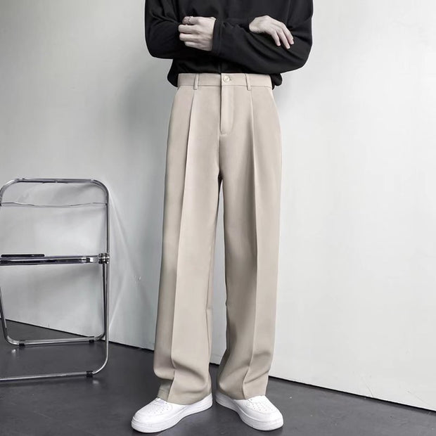 Men spring and autumn Korean version khaki work wear trousers for men formal trouser baggy pants - Memoriex