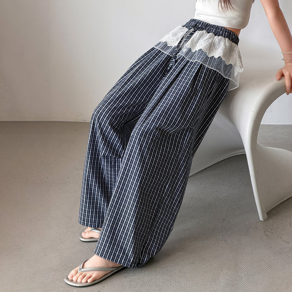 Kids' Black Wide-Leg Trousers, Lightweight Casual Trousers for...