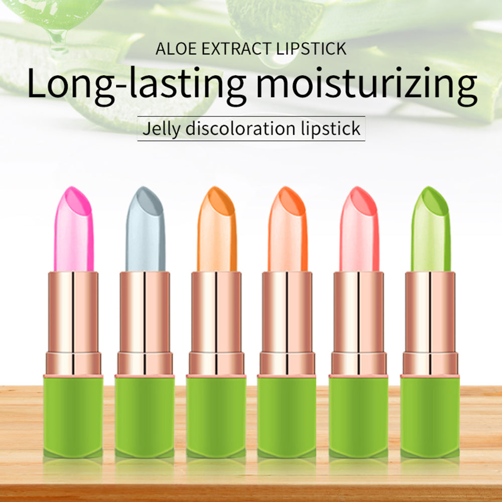 VIBELY Aloe Vera Moisturizing Moisturizing Warm Color Jelly Lipstick Lip Gloss Lip Care Lip Care Lip Balm Makeup - Memoriex 