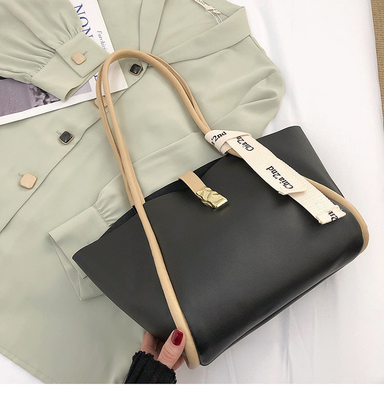 College Students Class Big Bag Girl Spring And Summer New Trendy Korean Style Large Capacity High Quality Texture Single Shoulder Tote Bag - Memoriex 