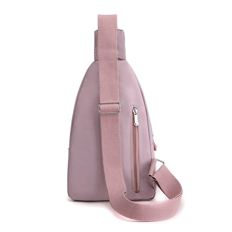 New trendy and fashionable multi-layer chest bag for women, simple and lightweight nylon fabric shoulder bag, Korean version leisure travel crossbody backpack - Memoriex 