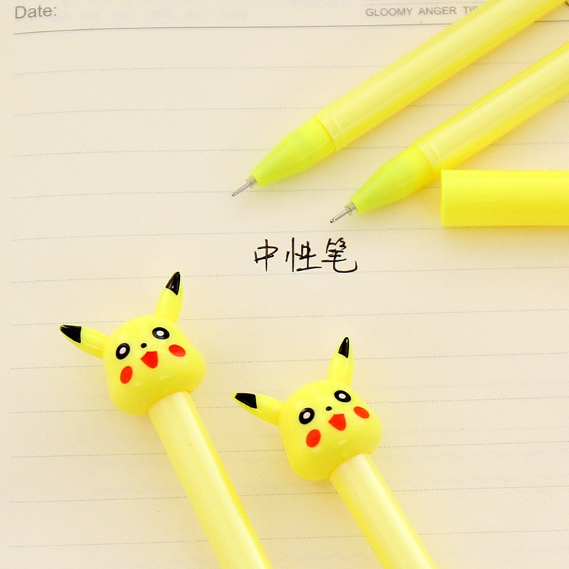 2pc Cartoon Kawaii Cute Plastic Pokemon Gel Pens For Kids Novelty Gift Korean Stationery Office School Supplies - Memoriex 