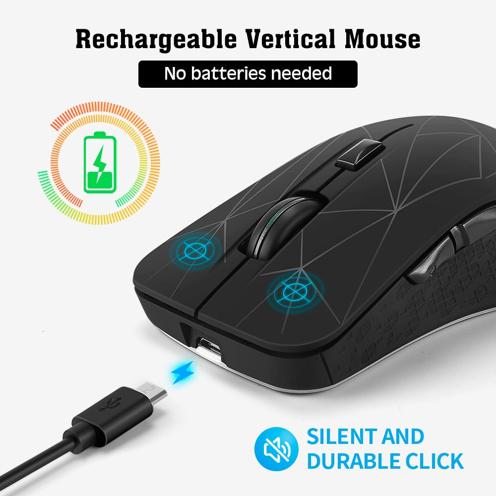 Dual mode wireless mouse silent office colorful illuminated charging Bluetooth mouse for laptops