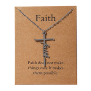 Faith Religious Gift Stainless Steel Cross Collarbone Chain Sweater Chain - Memoriex