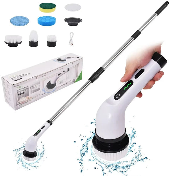 Cordless Electric Spin Scrubber, Two-Speed Cleaning Brush for Kitchen and Bathroom