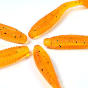 5Pcs/Bag 8cm 5.7g Silicone T Tail Brown Grub Worm Fishing Lure - Memoriex 