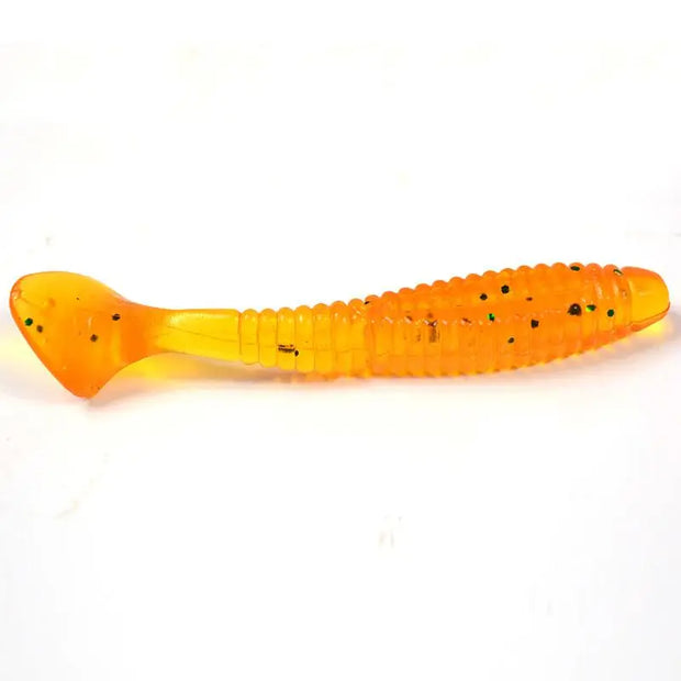 5Pcs/Bag 8cm 5.7g Silicone T Tail Brown Grub Worm Fishing Lure - Memoriex 