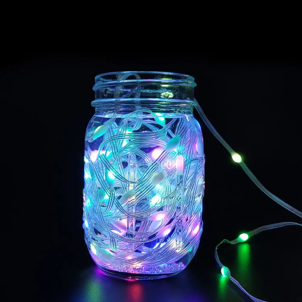 5V10CM Color Changing 32.8 FT 100 LED Christmas Pebble String Lights-2