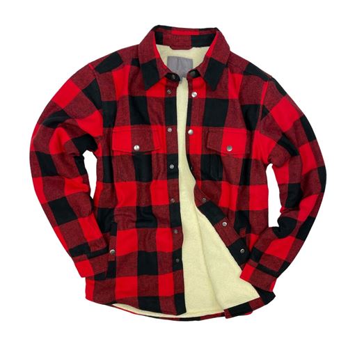 Mens Flannel Fleece Lined Shirt - FBH1826-1