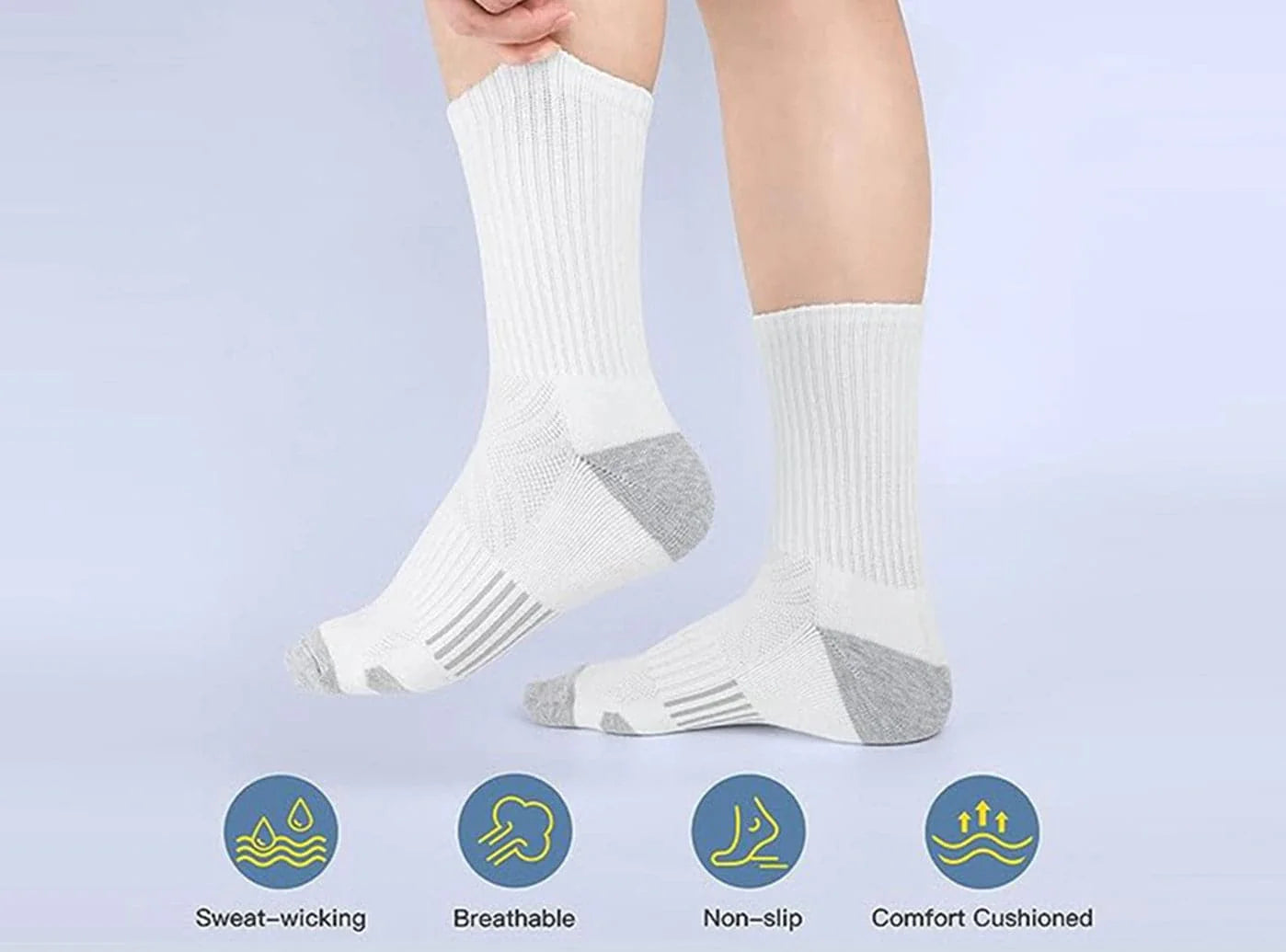 Sport Step Athletic Mid Socks 5-Pair Bundle (for Men)-8