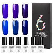 6 Colors Set Solid Color Gel Polish Set Nail Polish Gift Box Manicure - Memoriex 
