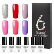 6 Colors Set Solid Color Gel Polish Set Nail Polish Gift Box Manicure - Memoriex 