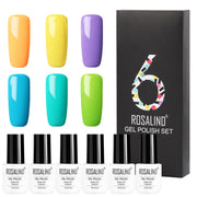 6 Colors Set Solid Color Gel Polish Set Nail Polish Gift Box Manicure - Memoriex 