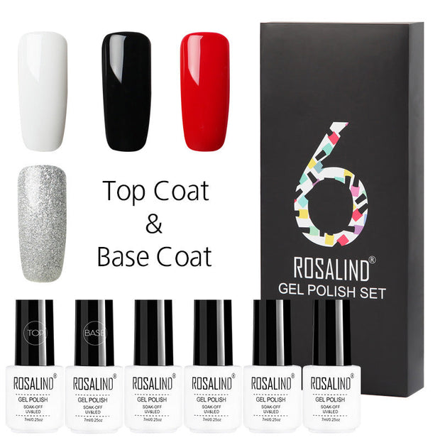 6 Colors Set Solid Color Gel Polish Set Nail Polish Gift Box Manicure - Memoriex 