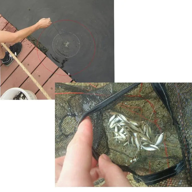 6 Hole Fishing Net Folded Portable Hexagon Network Casting Nets - Memoriex 