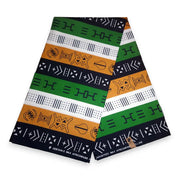 6 Yards | African Print "Mudcloth" Bogolan Inspired Print Fabric 100% Cotton | Ankara Fabric-1