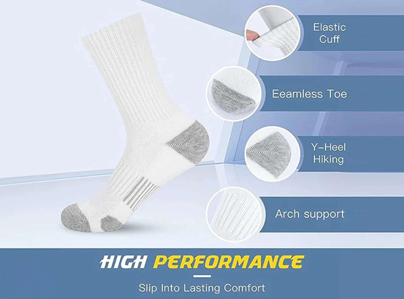 Sport Step Athletic Mid Socks 5-Pair Bundle (for Men)-9