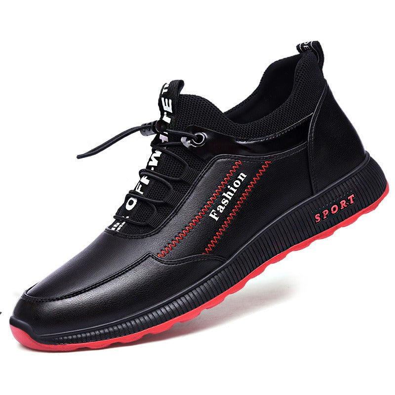 Autumn and winter men's trendy shoes, casual single shoes, men's running sports shoes, new breathable leather shoes