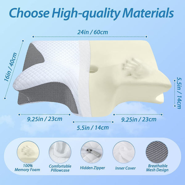 Classic Memory Foam Pillow, Soft Supportive Sleep Pillow